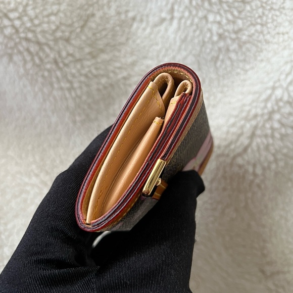 Auth Louis Vuitton Pink Cherry Blossom Classic Monogram Card Holder Wallet - Picture 9 of 14